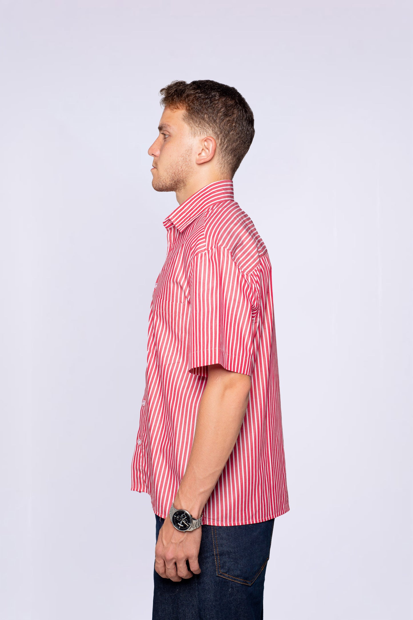 STRIPED SIGNATURE SHIRT IN RED