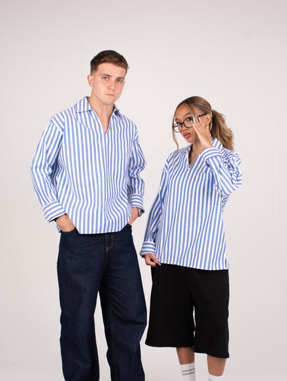RESORT STRIPE SHIRT IN BLUE