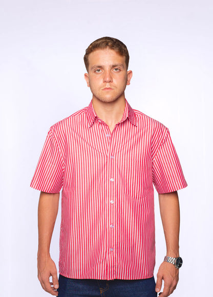 STRIPED SIGNATURE SHIRT IN RED