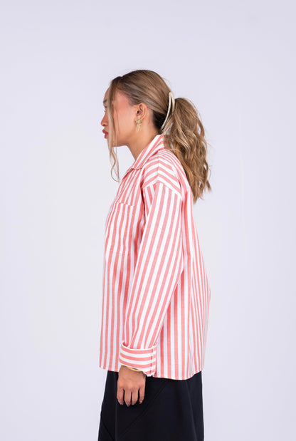 RESORT STRIPE SHIRT IN PINK